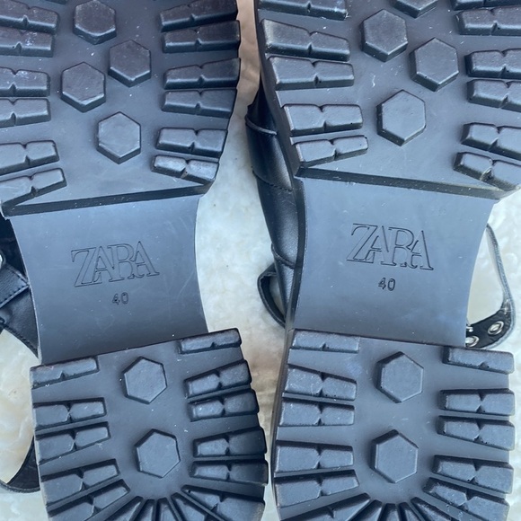 Zara Women Platform Track Sole Sandals Buckles Size 40 - Picture 9 of 12